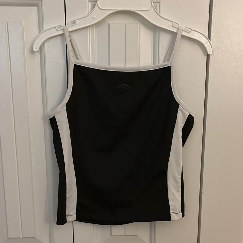 H&M Black and White Fitted Camisole Top